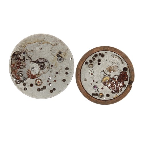 497 - Tudor 15 jewel wristwatch movement for repair; together with a chronograph wristwatch movement for r... 