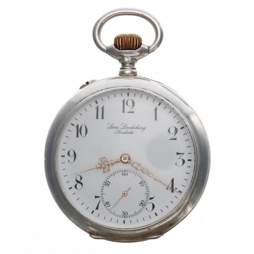 744 - IWC (International Watch Company) silver (.800) lever pocket watch, gilt frosted movement with compe... 