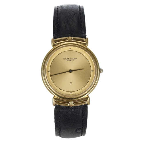 344 - Favre-Leuba Q gold plated and stainless steel wristwatch, reference no. 3163-51, champagne dial, mod... 