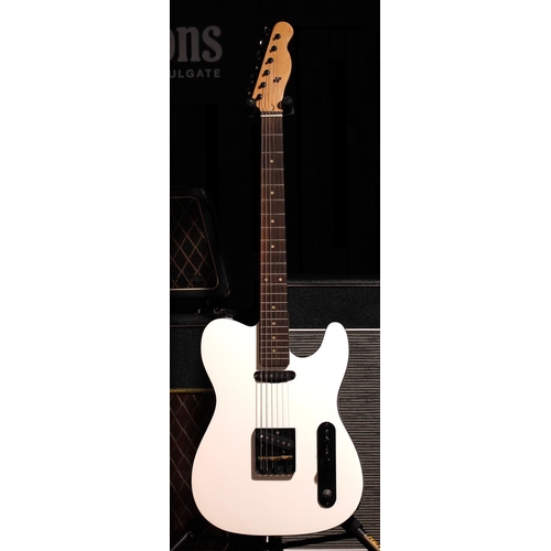 512 - Unbranded T-Type electric guitar comprising bound front T-Type white finished body, twenty-two fret ... 