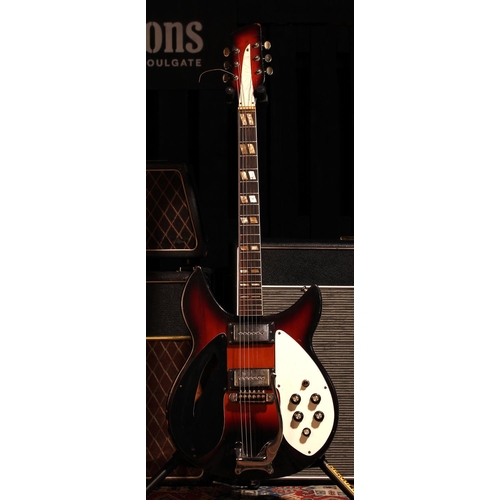 525 - 1970s Electro Rickenbacker Copy electric guitar, made in Japan; Body: sunburst finish, heavy dings a... 