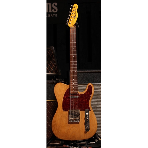 526 - Custom made T-Type electric guitar; Body: stripped natural finish T-Type body, large knocks to edges... 