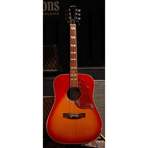 527 - Kiso Suzuki 9507 Hummingbird acoustic guitar, made in Japan; Body: cherry sunburst finish, light scr... 