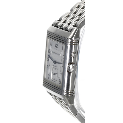 224 - Jaeger-LeCoultre Reverso Duo Night & Day stainless steel gentleman's wristwatch, reference no. 2... 