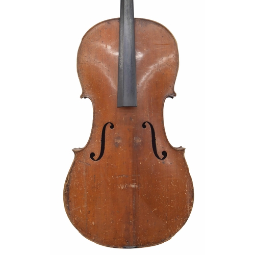 2507 - Early 20th century violoncello in need of restoration, 30 1/4