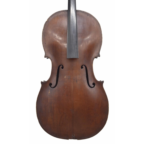 2509 - 19th century violoncello with scratched purfling on the table and inked purfling on the back, in nee... 