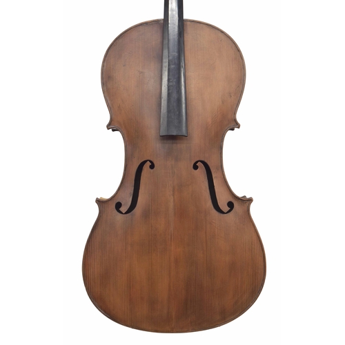 2510 - Interesting 19th century violoncello in need of further restoration, 29 1/4