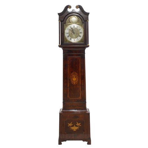 1842 - Good Scottish mahogany and inlaid eight day longcase clock, the 12