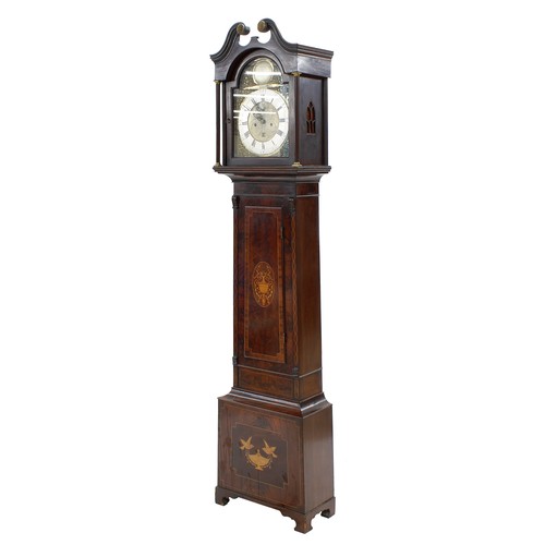 1842 - Good Scottish mahogany and inlaid eight day longcase clock, the 12