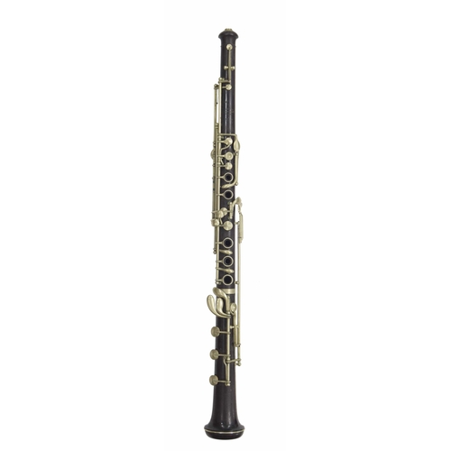 1801 - African blackwood Boehm system oboe with maillechort (nickel-silver) keywork, signed (lyre) Buffet, ... 