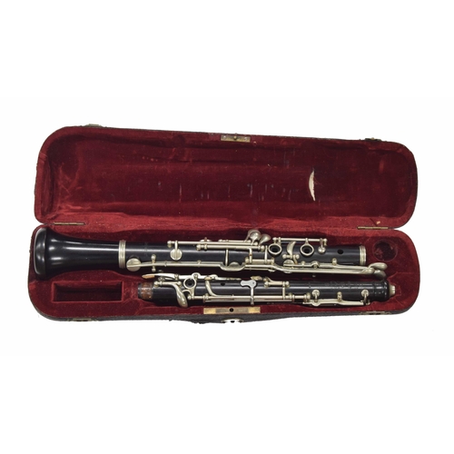 1804 - African blackwood oboe with German silver keywork, signed B, 1910, Orthoton, (crown), Otto Monnig, L... 