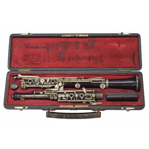 1808 - Cocuswood Conservatoire system oboe with German silver keywork, signed Jacques Albert, Fils, Bruxell... 