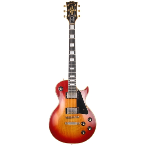 93 - 1974 Gibson Les Paul Custom electric guitar, made in USA; Body: cherry sunburst finish, surface buck... 