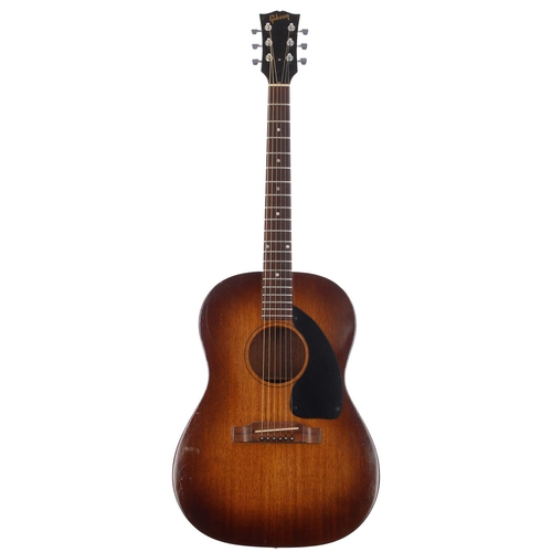 97 - 1968 Gibson LG-0 acoustic guitar, made in USA; Body: two-tone sunburst refinish, lacquer checking, f... 
