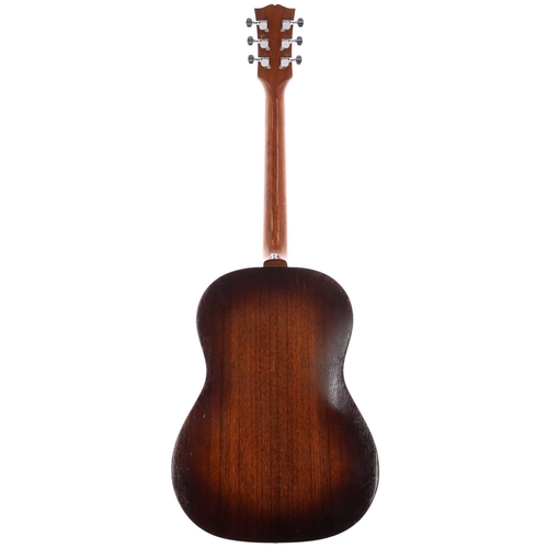 97 - 1968 Gibson LG-0 acoustic guitar, made in USA; Body: two-tone sunburst refinish, lacquer checking, f... 