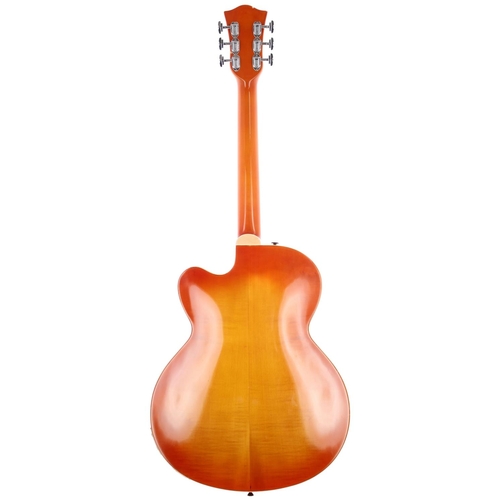 181 - Custom made hollow body electric guitar inscribed Mcilraith to the head; Body: amber burst Peerless ... 