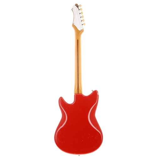 186 - 1960s Futurama II electric guitar, made in Czechoslovakia; Body: red finish, lacquer checking, finis... 