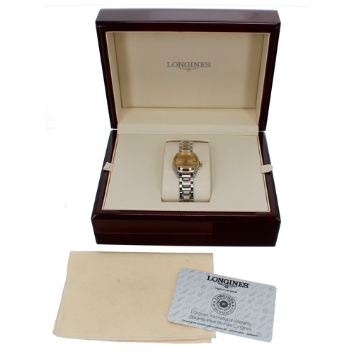 137 - Longines Master Collection automatic stainless steel and gold lady's wristwatch, reference no. L2 12... 