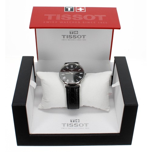 201 - Tissot Everytime stainless steel gentleman's wristwatch, reference no. T109410, circa 2019, black di... 