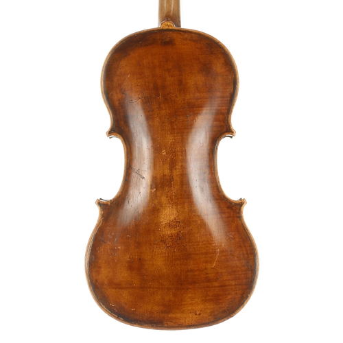 2401 - 19th century violin in need of restoration, unlabelled, 14 1/2