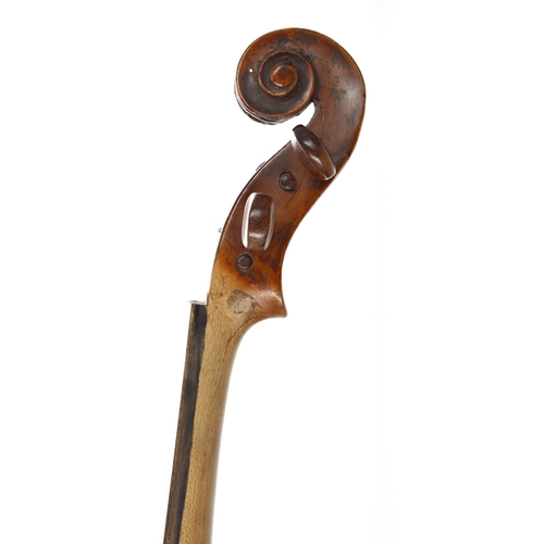 2401 - 19th century violin in need of restoration, unlabelled, 14 1/2