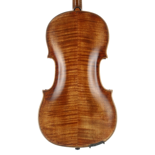 2407 - 19th century German violin stamped Hopf below the button, 14