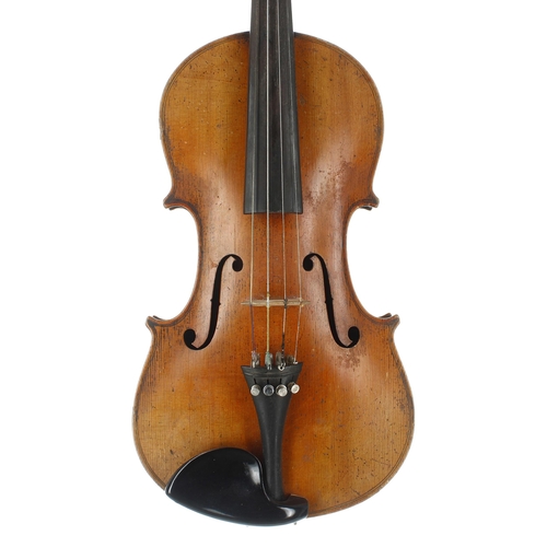 2417 - Good German violin, unlabelled, 14 3/16