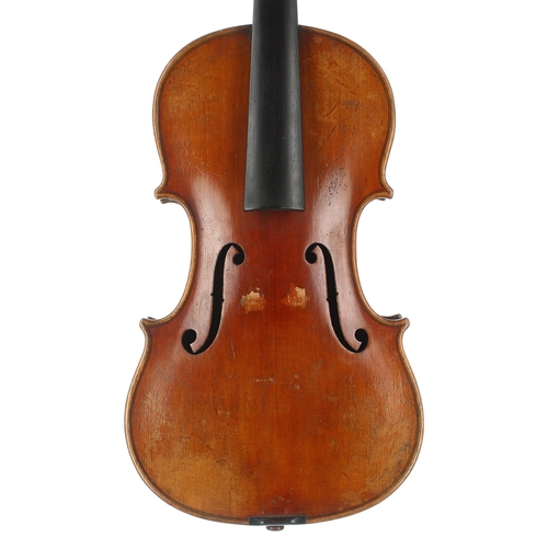 2436 - German violin labelled Louis Lowendall, Fecit Berlin, Anno 1903, 14 1/8