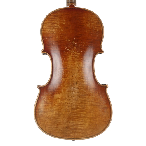 2436 - German violin labelled Louis Lowendall, Fecit Berlin, Anno 1903, 14 1/8