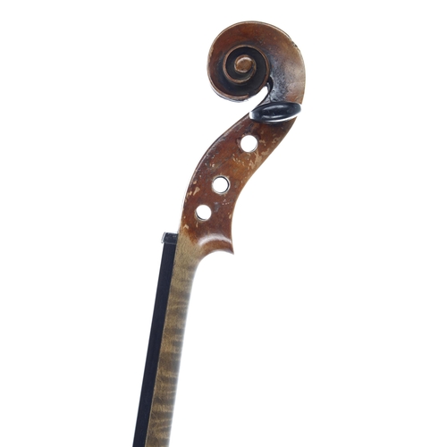 2436 - German violin labelled Louis Lowendall, Fecit Berlin, Anno 1903, 14 1/8