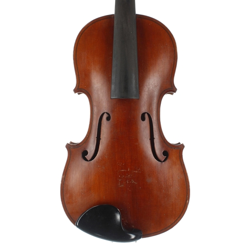 2439 - Saxon violin labelled Nicolaus Bernhardt Violin, fecit Saxony, fil Anno (no date given), 14