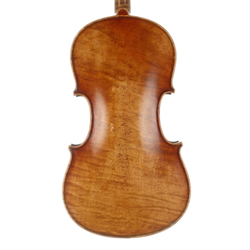 2441 - German violin labelled Manufactured in Berlin, Copy of Joseph Guarnerius, 14 7/16