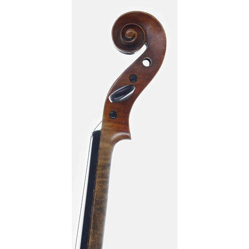 2442 - German violin labelled Robert A. Dolling, Markneukirchen, Made in Germany, Copie of Antonius Stradiv... 