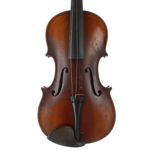 2444 - Early 20th century Maggini copy violin labelled Louis Lowendall, fecit Dresden Anno 19**, 14 3/8