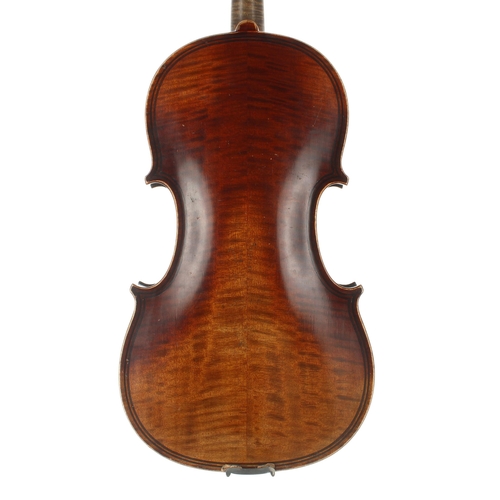 2444 - Early 20th century Maggini copy violin labelled Louis Lowendall, fecit Dresden Anno 19**, 14 3/8