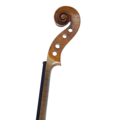 2445 - Early 20th century German violin labelled Jacobus Stainer..., 14 1/8