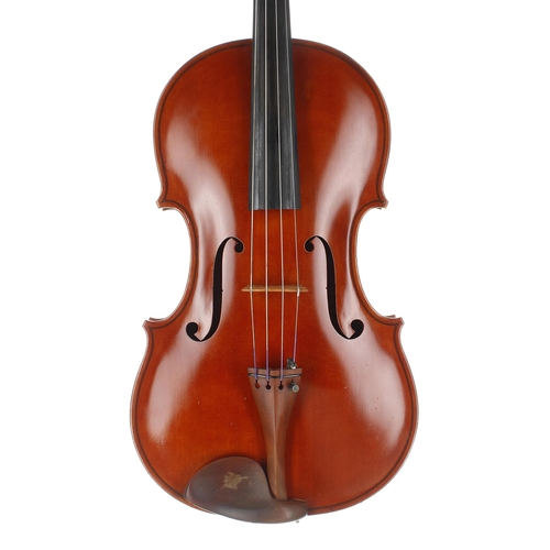 2451 - Good modern English viola by Wilfred G. Saunders and labelled 'Edwin Leslie' Made for Les Collier by... 