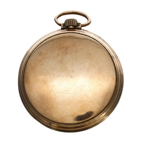 618 - Zenith 10k rolled gold lever pocket watch, signed 17 jewel 6 adj. movement, no. 2517789,  with compe... 