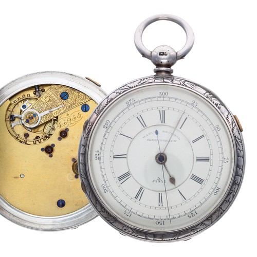 570 - Victorian silver 'Marine Decimal Chronograph' lever pocket watch, Chester 1881, unsigned full plate ... 