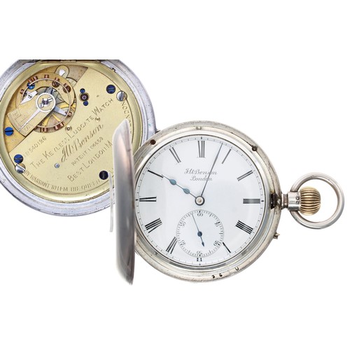 572 - J.W. Benson 'The Keyless Ludgate Watch' silver half hunter pocket watch, London 1891, the three quar... 