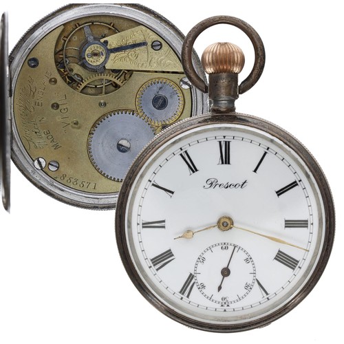 575 - Lancashire Watch Co. Ltd ''Vigil'' silver lever pocket watch, Chester 1908, signed movement, no. 853... 