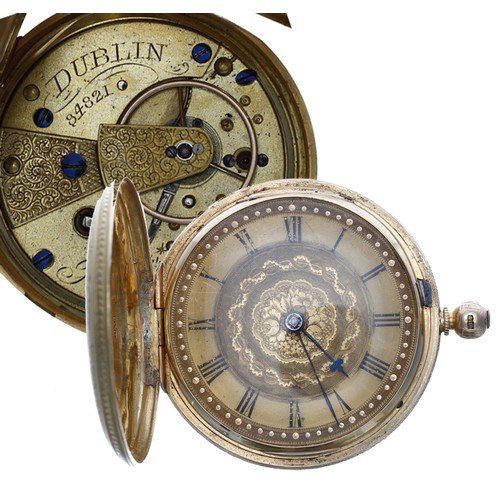 589 - Victorian 18ct fusee lever hunter pocket watch, London 1879, the movement signed J. Martin, Dublin, ... 