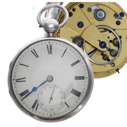 605 - George IV silver fusee lever pocket watch, Chester 1828, unsigned movement with Massey II escapement... 