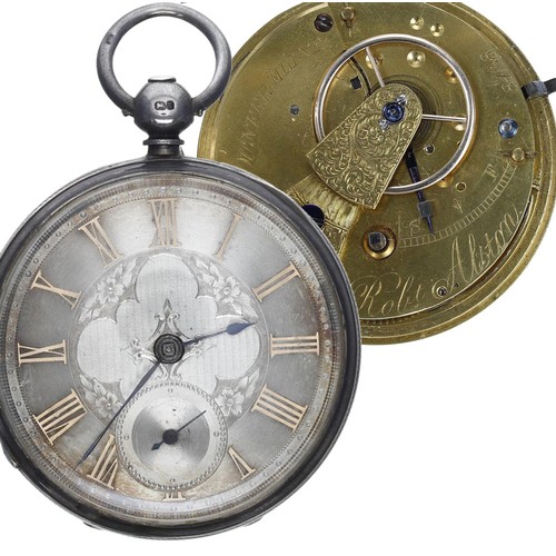 615 - Victorian silver fusee lever pocket watch, Chester 1872, the movement signed Robt Alston, Dunfermlin... 