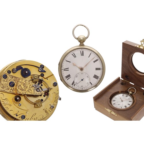 621 - 19th century pocket chronometer signed John Hornby, Liverpool, the free sprung fusee lever movement ... 