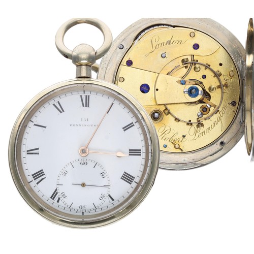 624 - Early 19th century English pocket chronometer signed Robert Pennington, London, no. 151, the fusee m... 