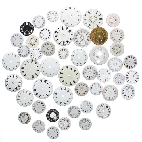 918 - Quantity of assorted enamel dials, also a gilt dial