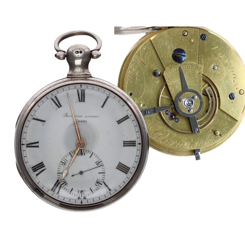 693 - Early 19th century English silver duplex pocket watch by Barwise, London 1814, the fusee movement si... 