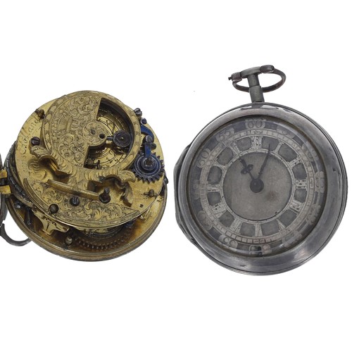 711 - Interesting late 17th/early 18th century English silver 'mock pendulum' verge pocket watch, the fuse... 