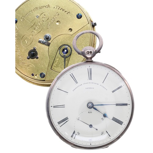 691 - Frodsham, London silver duplex pocket watch, London 1836, the fusee movement signed Frodsham, Gracec... 